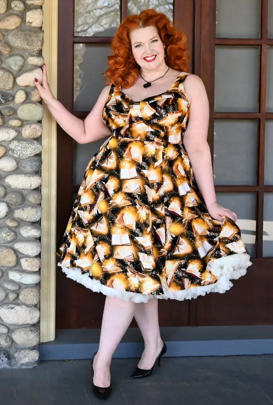 Doris - Bewitching Bindings - Magic Book Dress sold by Cherry Velvet