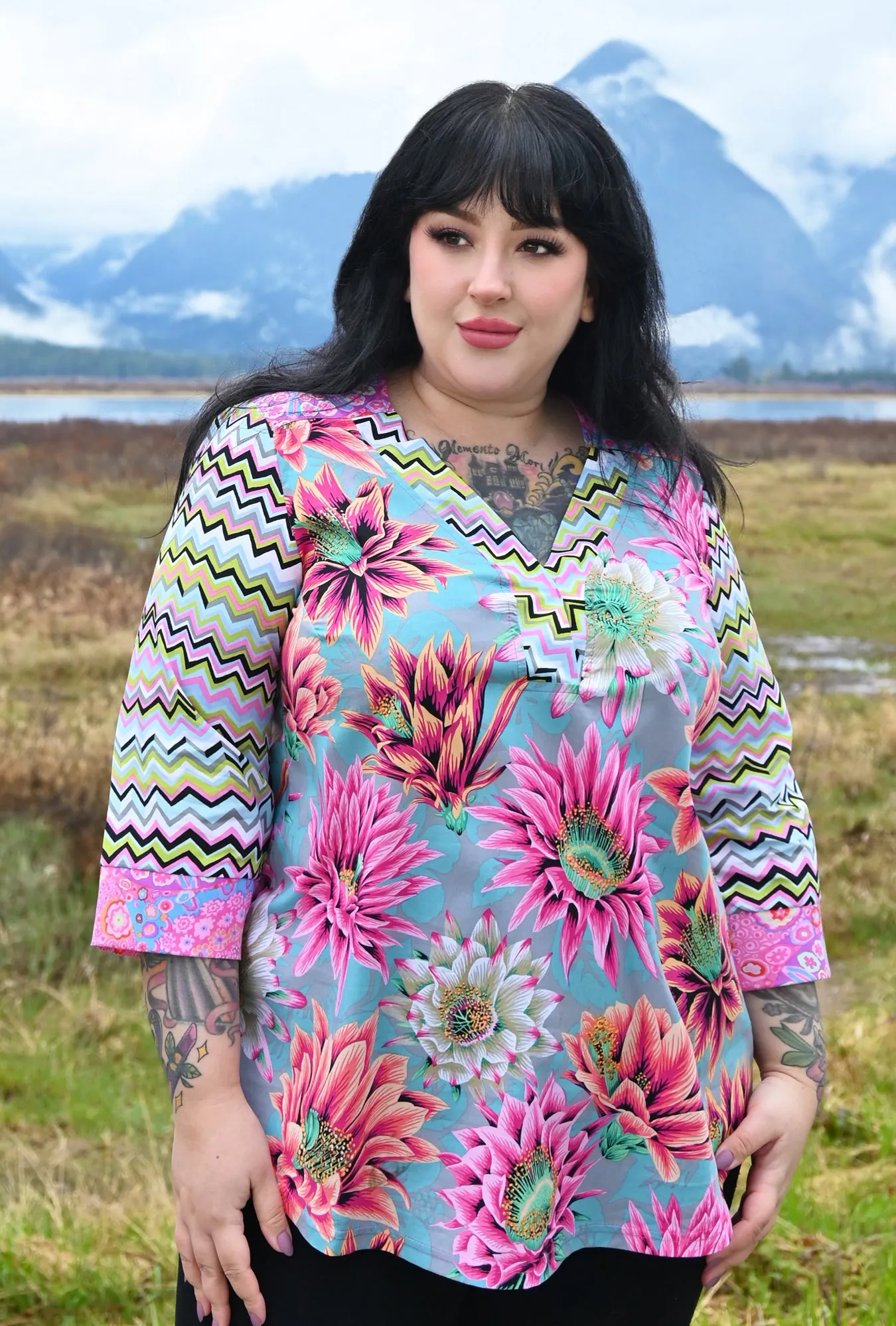 Eden Floral Shirt - Pink Cactus Flower sold by Cherry Velvet