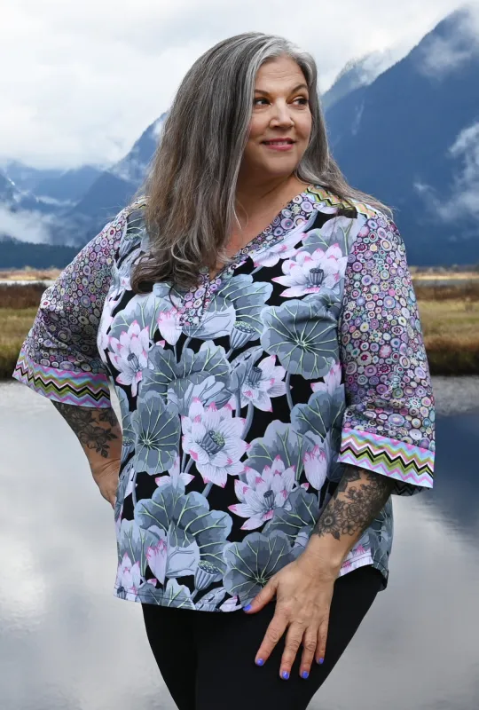 Eden Floral Shirt - Lotus Blossom sold by Cherry Velvet