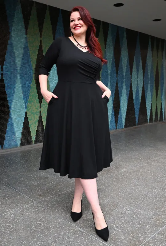 Harmony Dress - Black Bamboo Knit sold by Cherry Velvet
