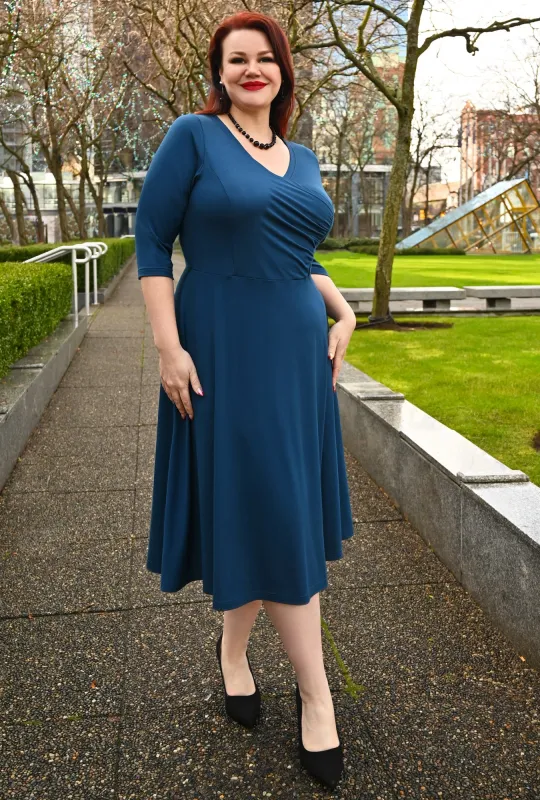 Harmony Dress - Admiral Blue Bamboo Knit sold by Cherry Velvet