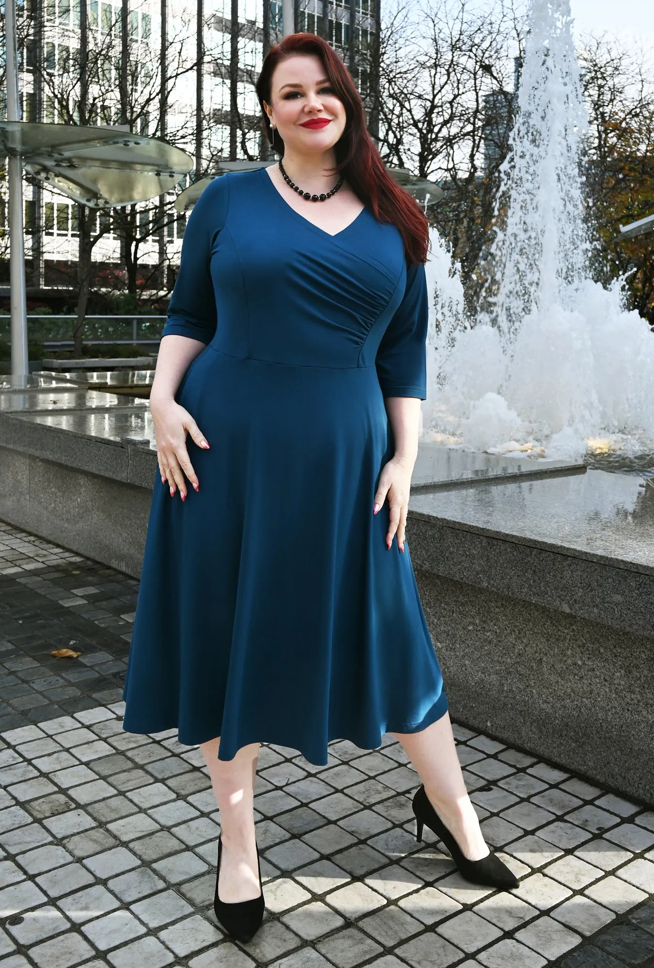 Harmony Dress - Admiral Blue Bamboo Knit sold by Cherry Velvet product image thumbnail 2