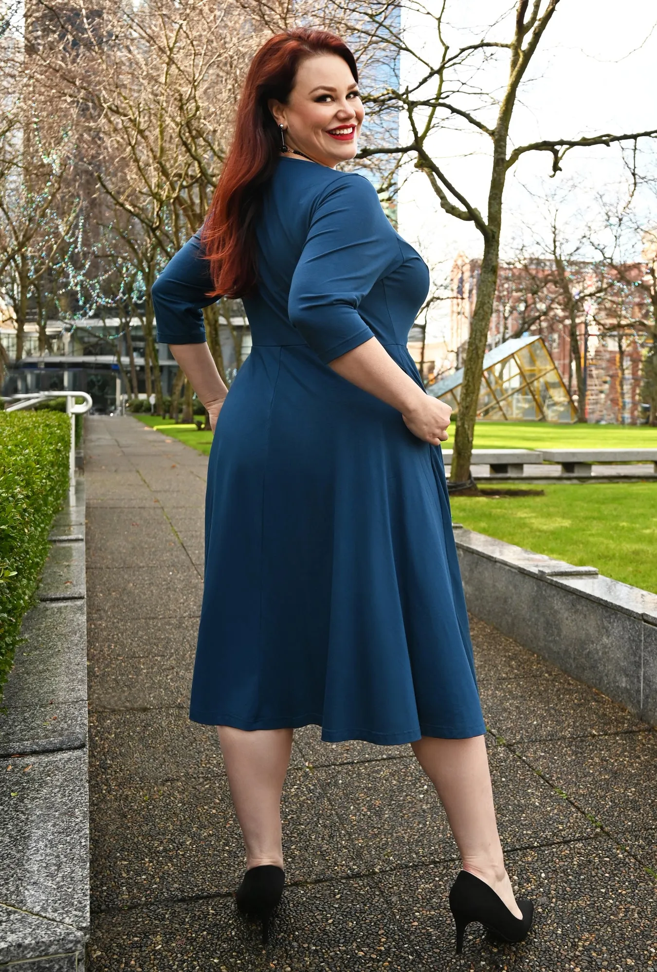 Harmony Dress - Admiral Blue Bamboo Knit sold by Cherry Velvet product image thumbnail 3