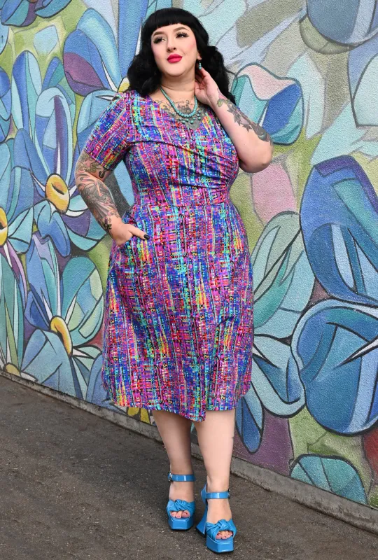 Hazel  - Techno Tweed - Rainbow Weave Dress sold by Cherry Velvet