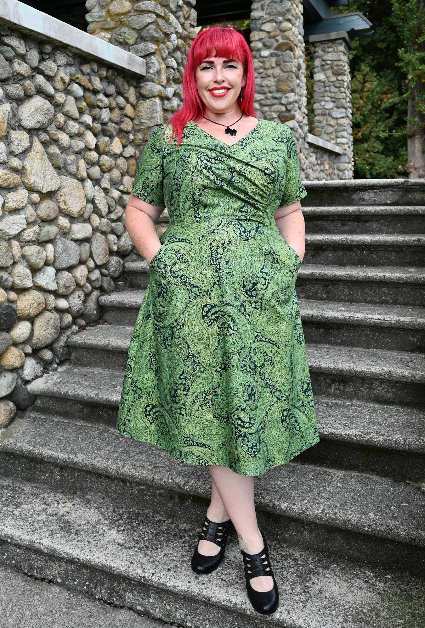 Hazel - Peridot Promises - Paisley Dress sold by Cherry Velvet product image thumbnail 4