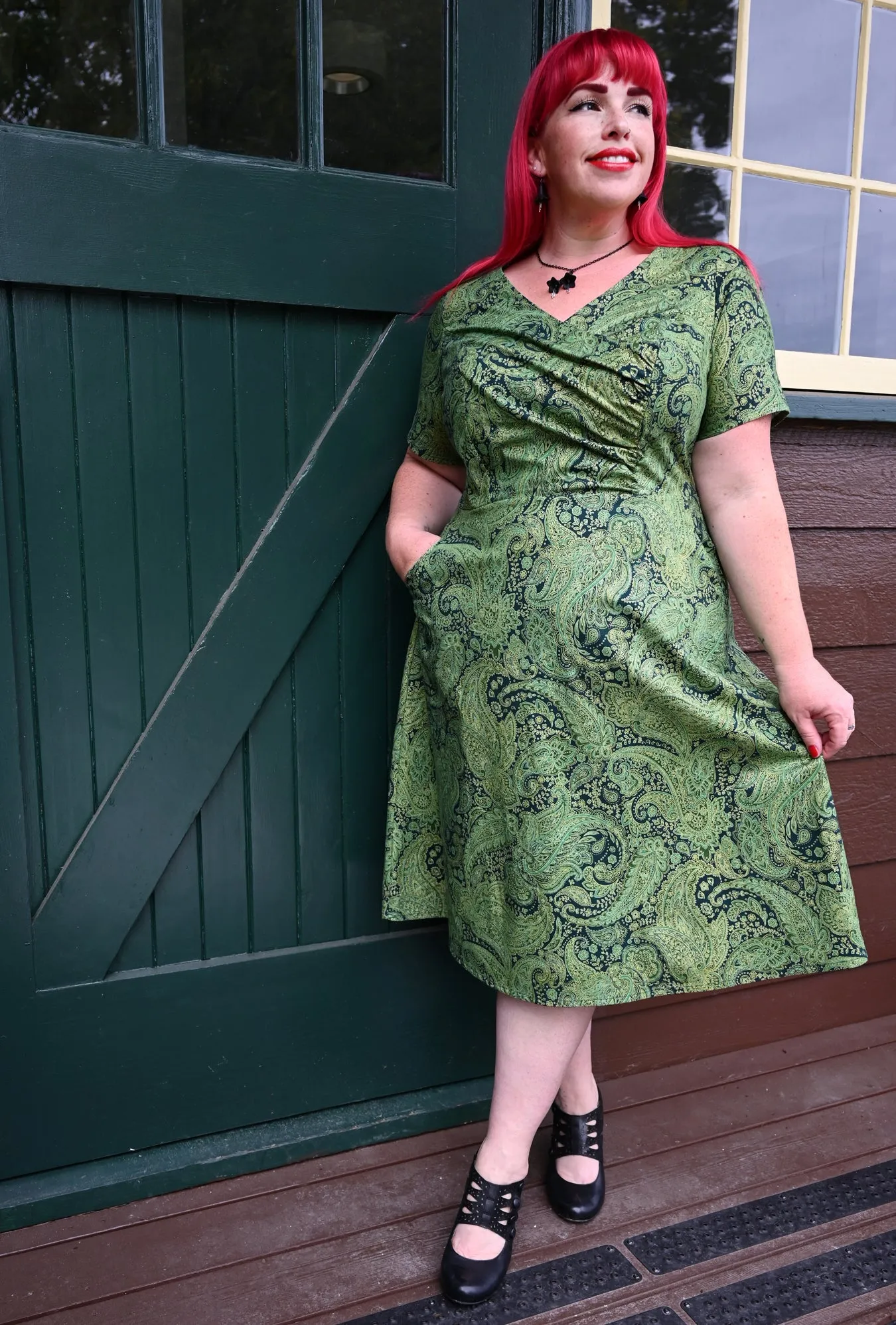 Hazel - Peridot Promises - Paisley Dress sold by Cherry Velvet