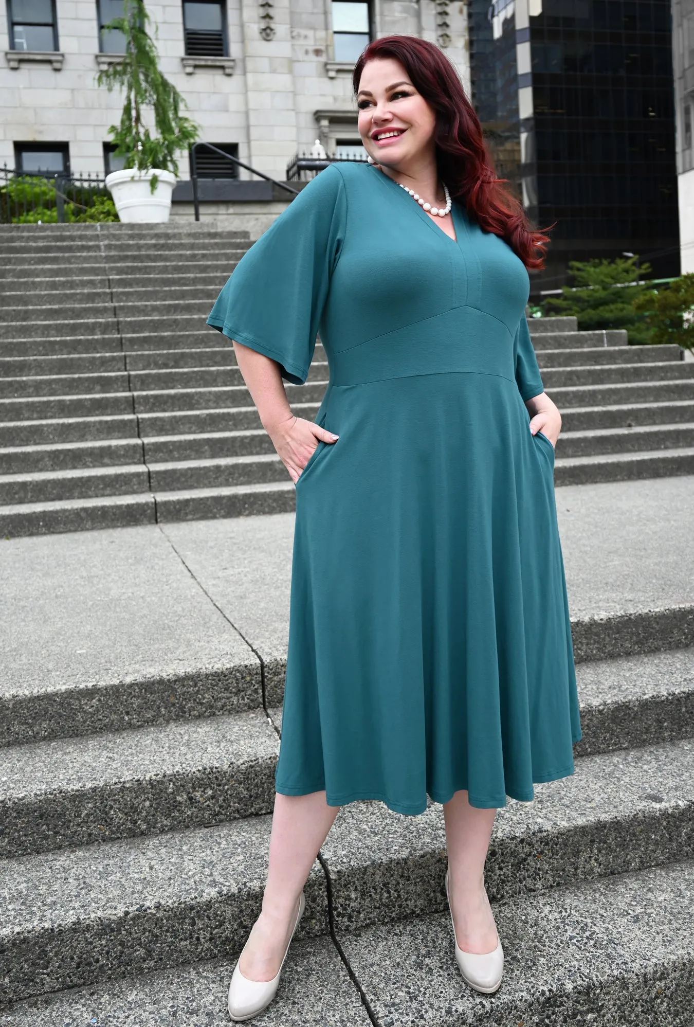 Joy Dress - Wave Bamboo Knit sold by Cherry Velvet