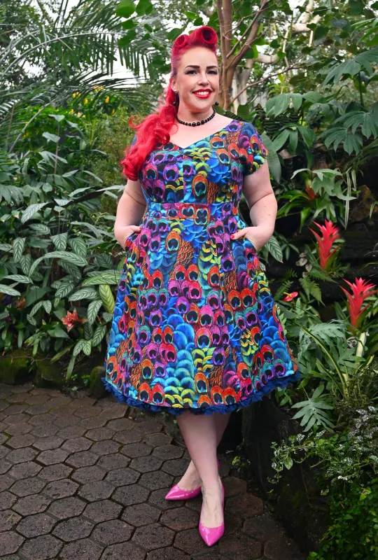 Elizabeth Dress - Pretty in Plumage - Peacock Dress made by Cherry Velvet