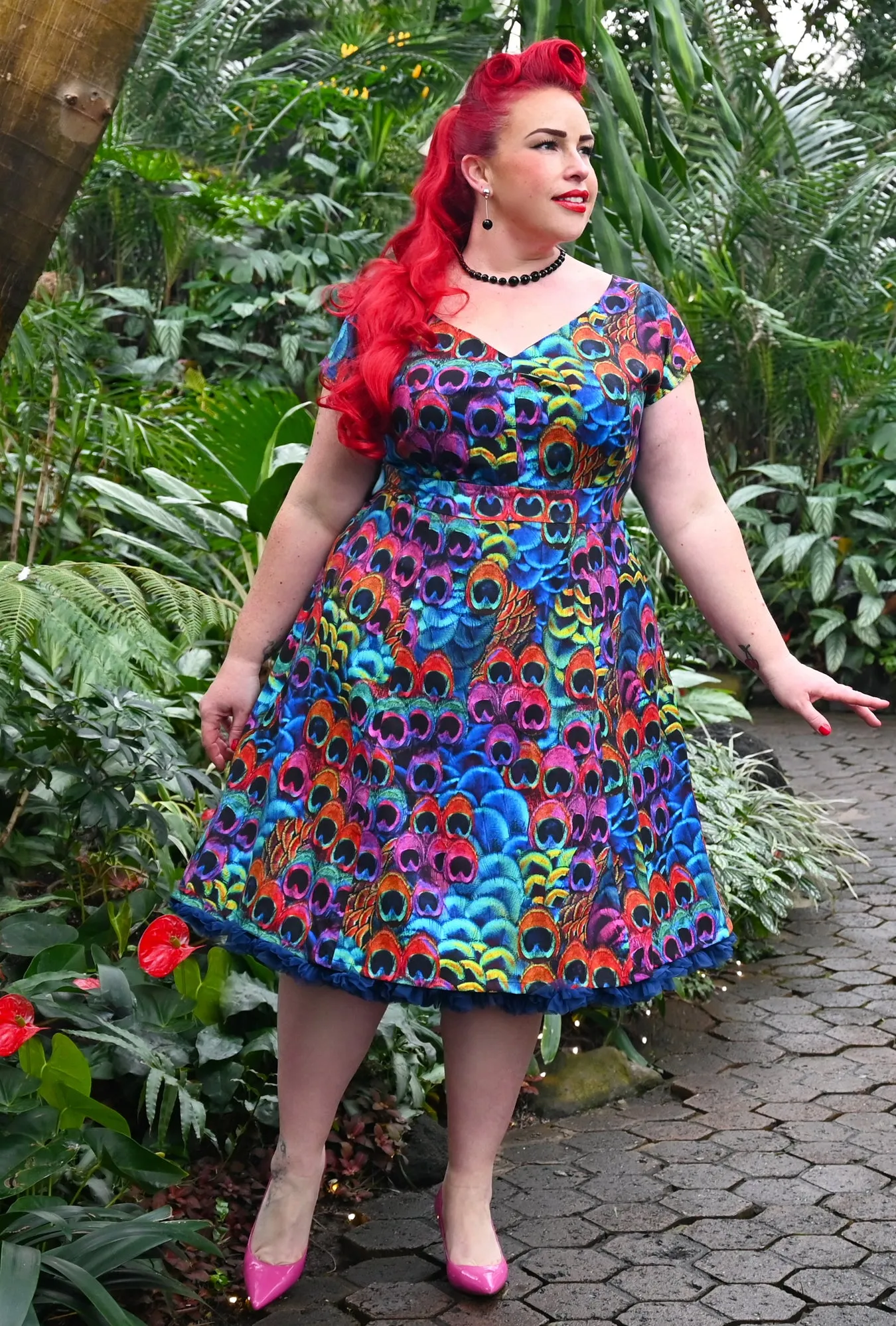 Elizabeth Dress - Pretty in Plumage - Peacock Dress sold by Cherry Velvet product image thumbnail 2