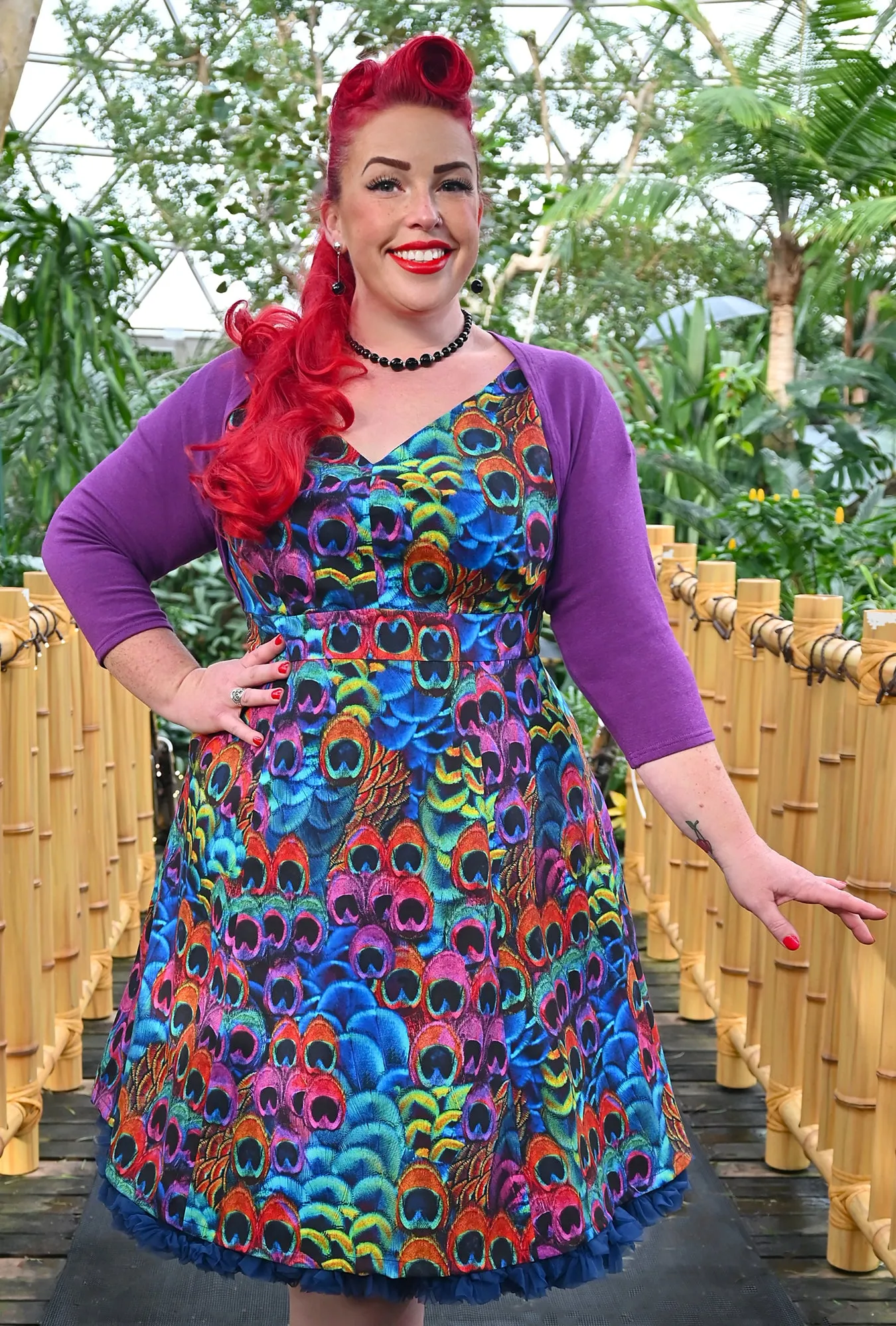 Elizabeth Dress - Pretty in Plumage - Peacock Dress sold by Cherry Velvet product image thumbnail 5