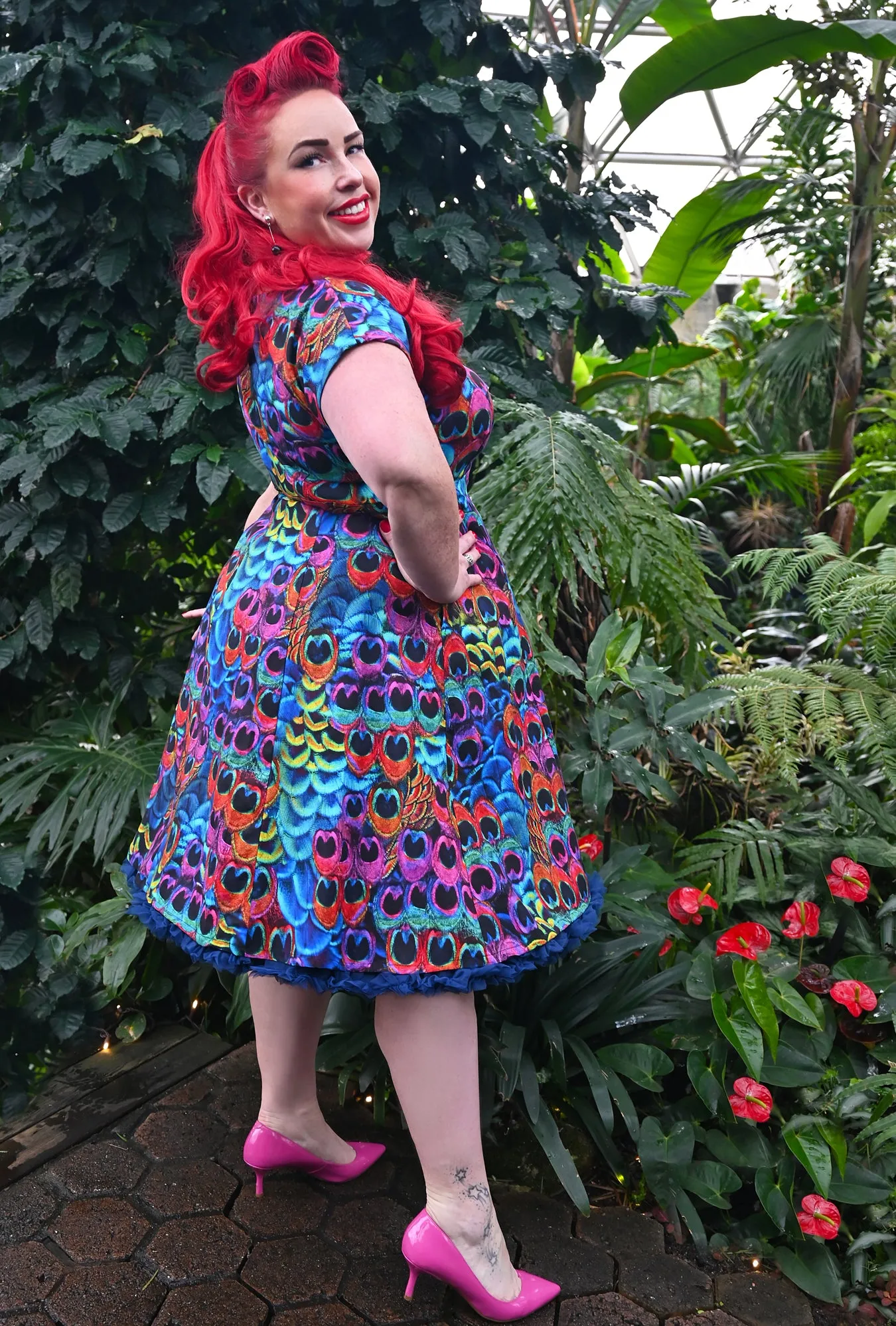 Elizabeth Dress - Pretty in Plumage - Peacock Dress sold by Cherry Velvet product image thumbnail 3