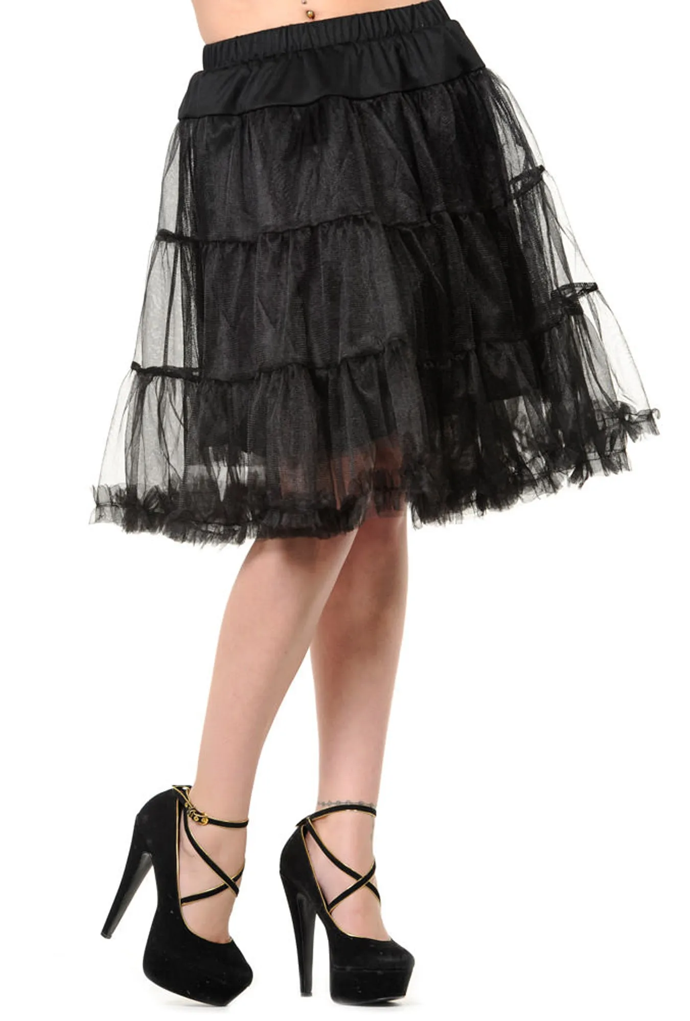 Crinoline LITE - Lightweight Petticoat Slip - Black sold by Cherry Velvet