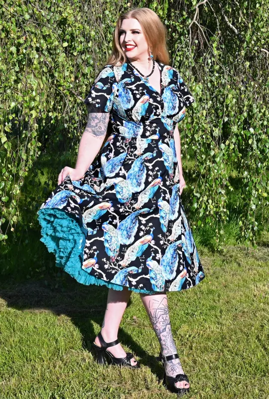 Penelope - Flocktail Party - Peacock Dress sold by Cherry Velvet