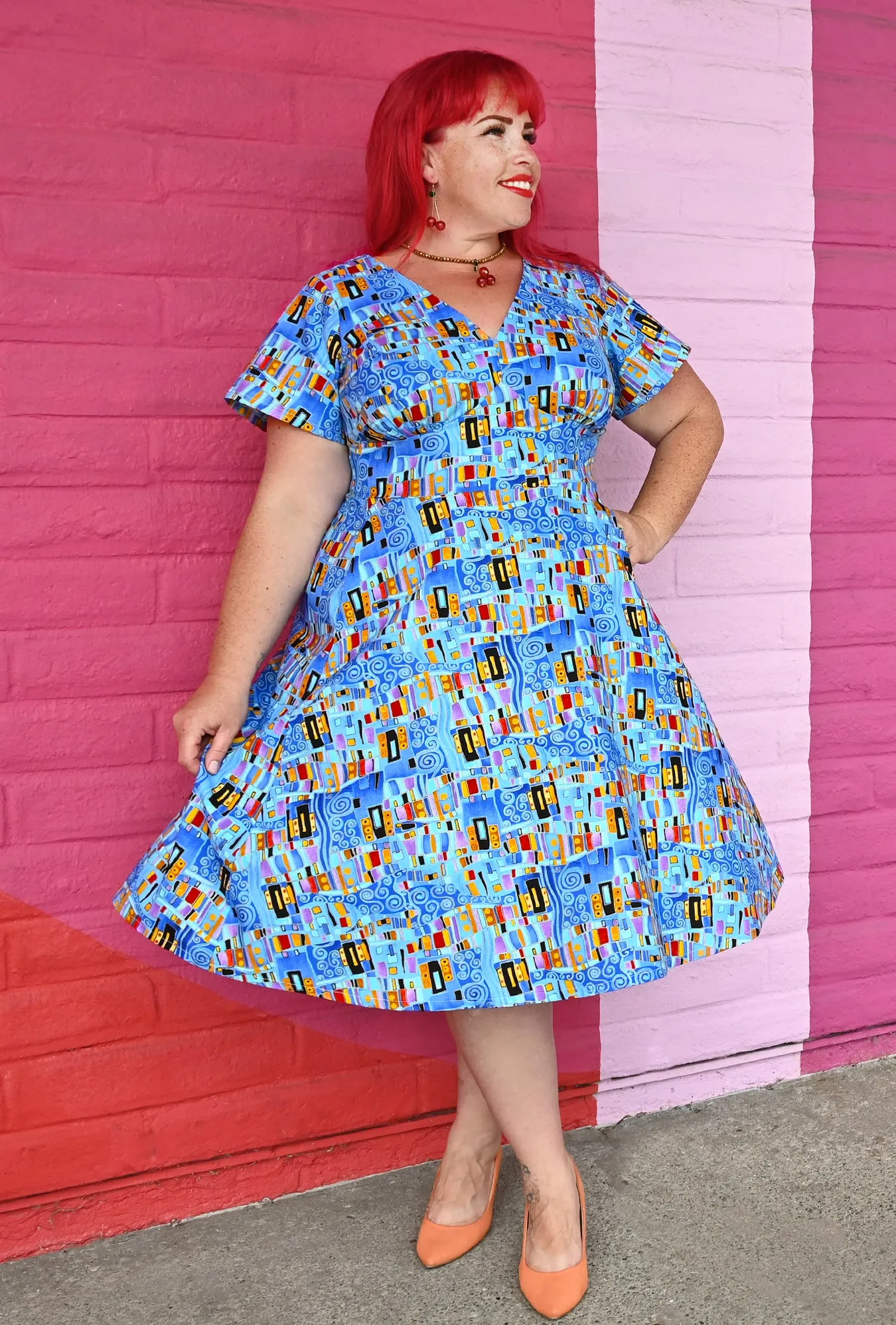 Penelope - Abstract Groove - Modern Art Dress sold by Cherry Velvet product image thumbnail 3