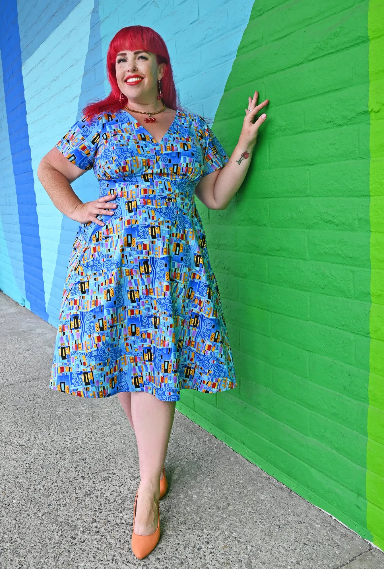 Penelope - Abstract Groove - Modern Art Dress sold by Cherry Velvet product image thumbnail 2