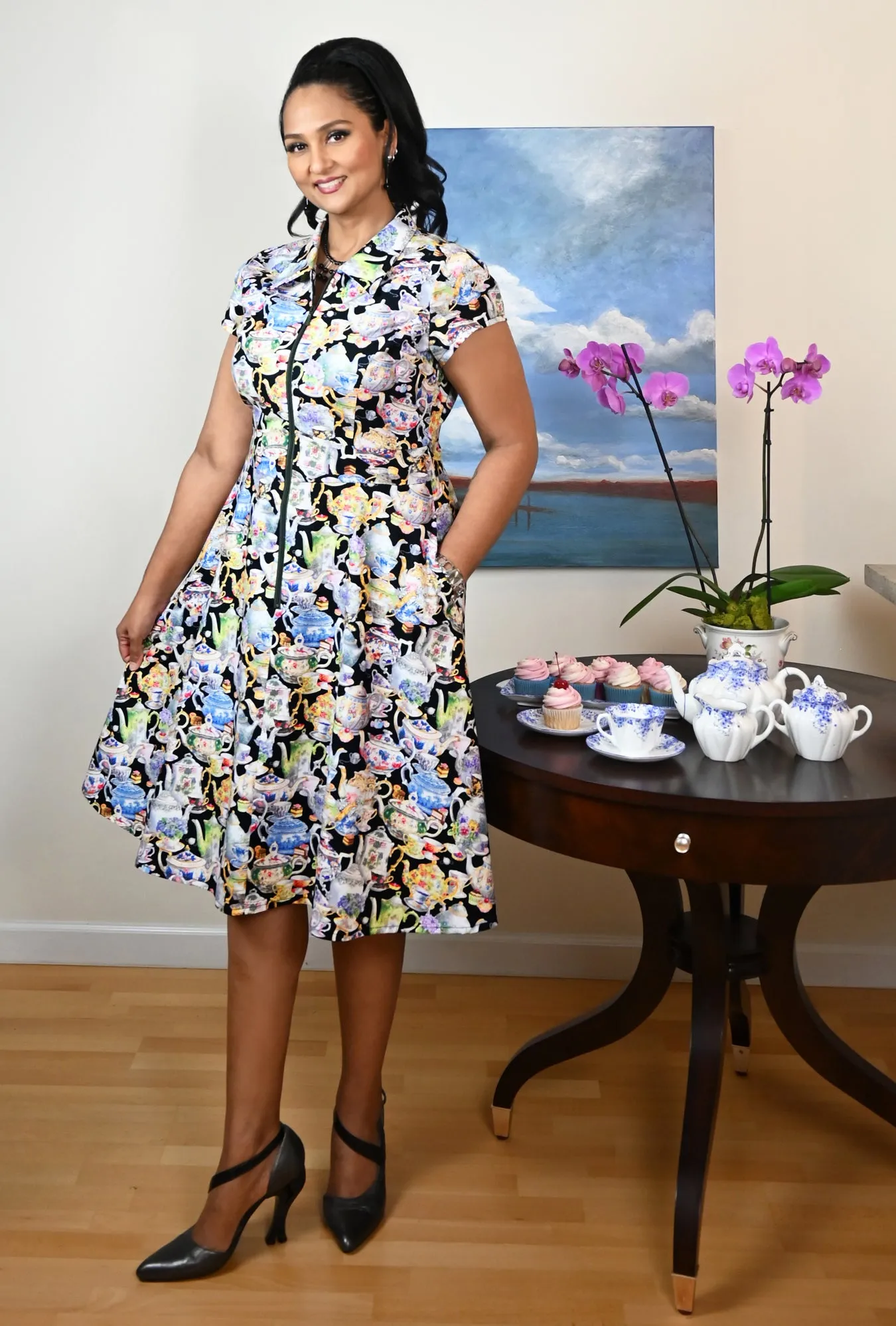 Marie - Brew-Tea-Full - Tea Dress sold by Cherry Velvet