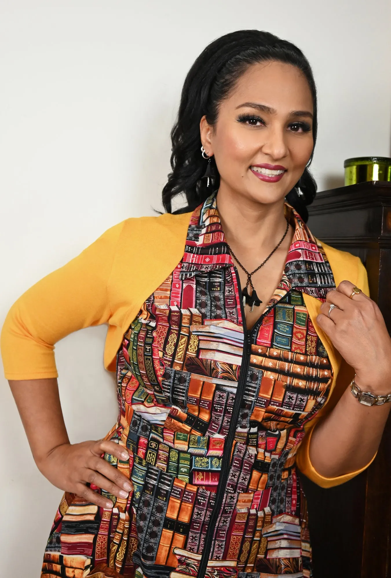 Sophia - Saffron Yellow - Sweater Knit Shrug sold by Cherry Velvet product image thumbnail 3