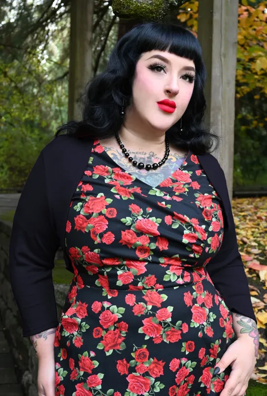 Sophia - Black - Sweater Knit Shrug sold by Cherry Velvet