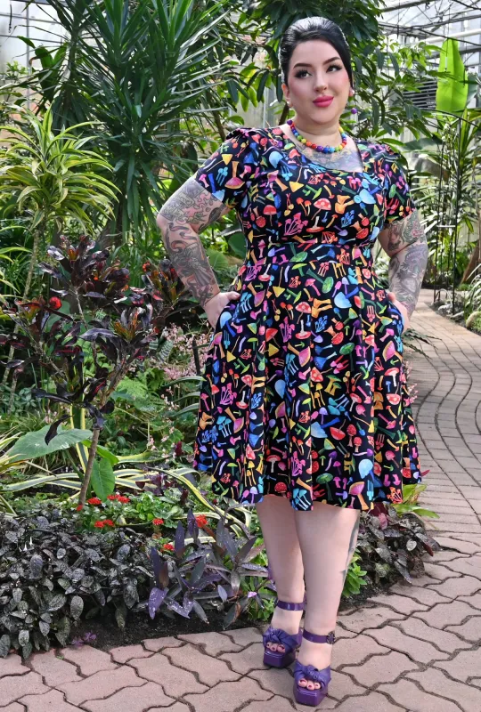 Kim  - Spore Galore - Rainbow Mushroom Dress sold by Cherry Velvet