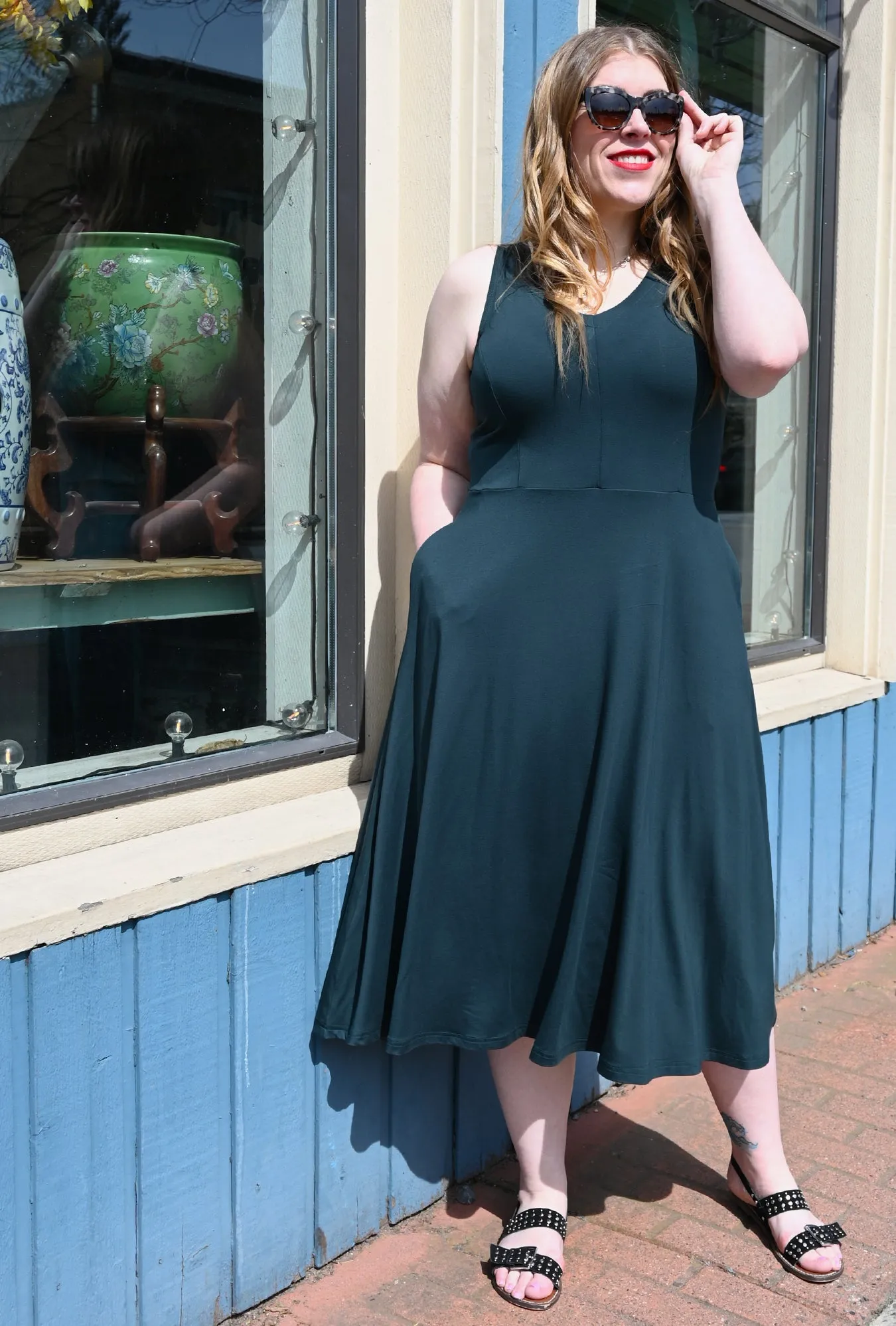 Charlie Dress - Rainforest Bamboo Knit sold by Cherry Velvet