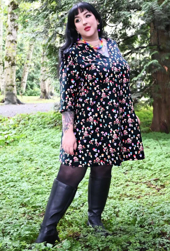 Greta - Kitschy Mushroom Tunic Dress sold by Cherry Velvet