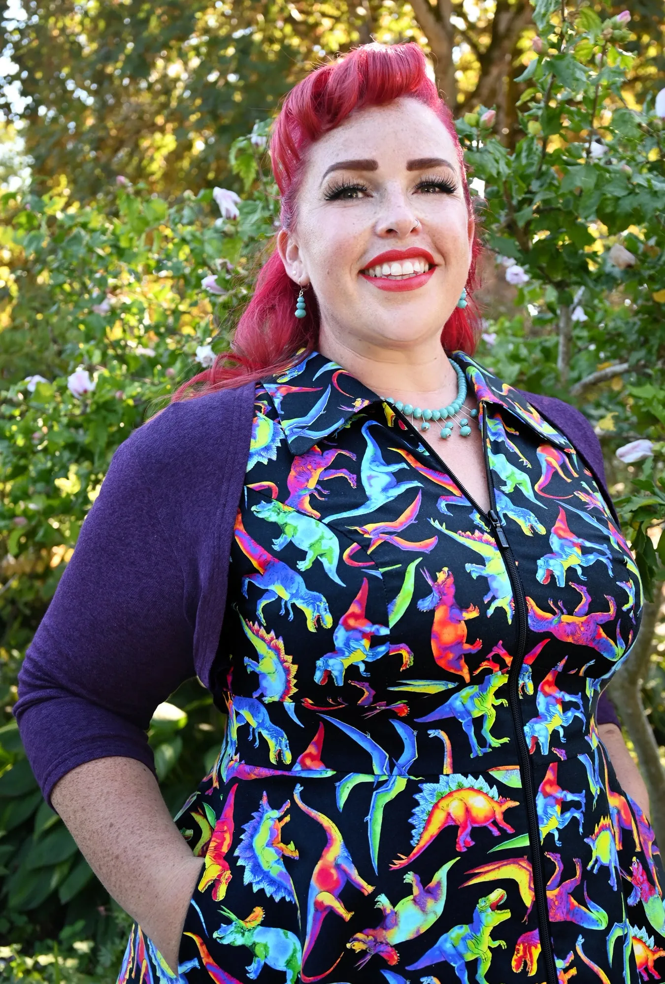 Marie - Trippy Triassic - Dinosaur Dress sold by Cherry Velvet product image thumbnail 4