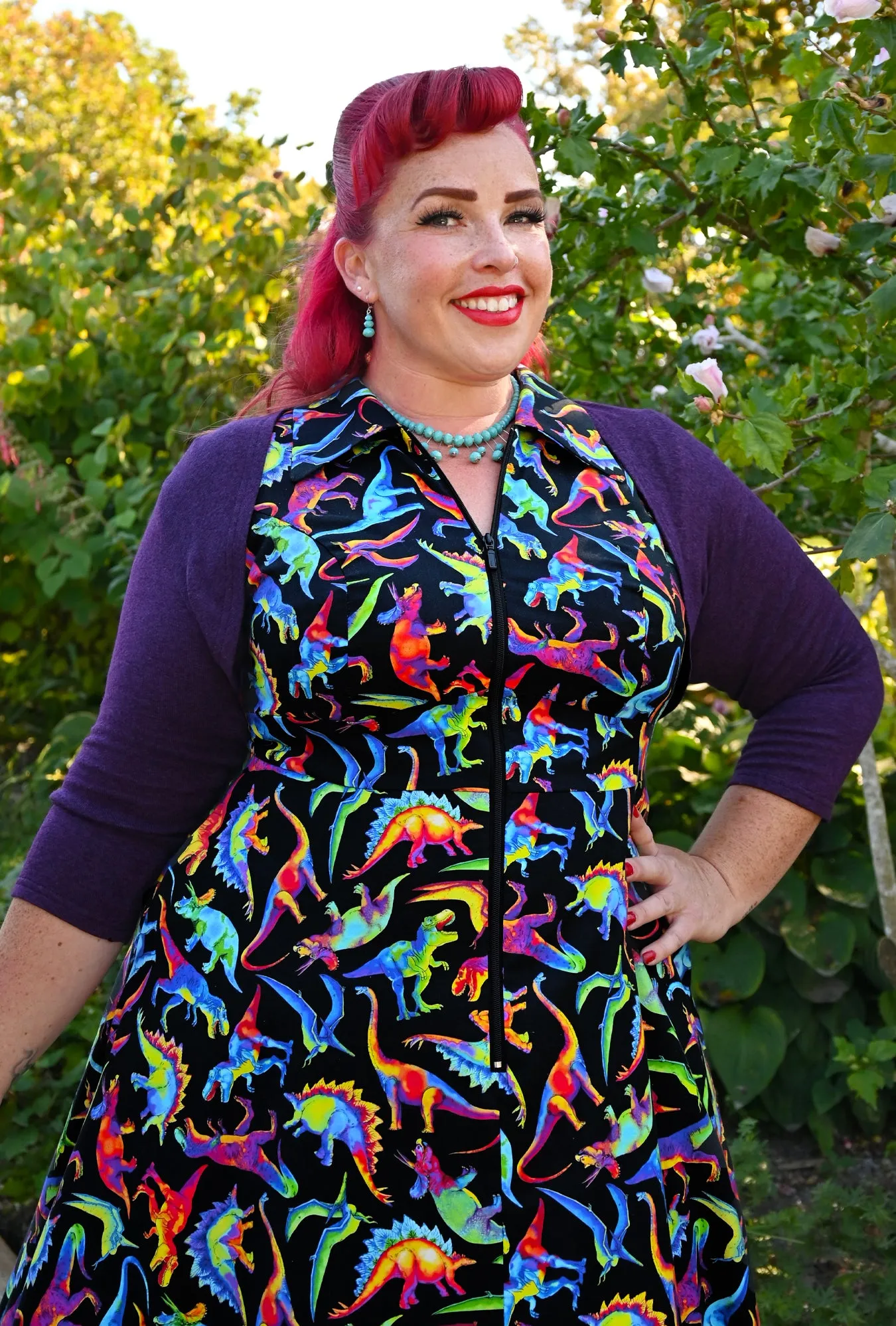 Marie - Trippy Triassic - Dinosaur Dress sold by Cherry Velvet product image thumbnail 3