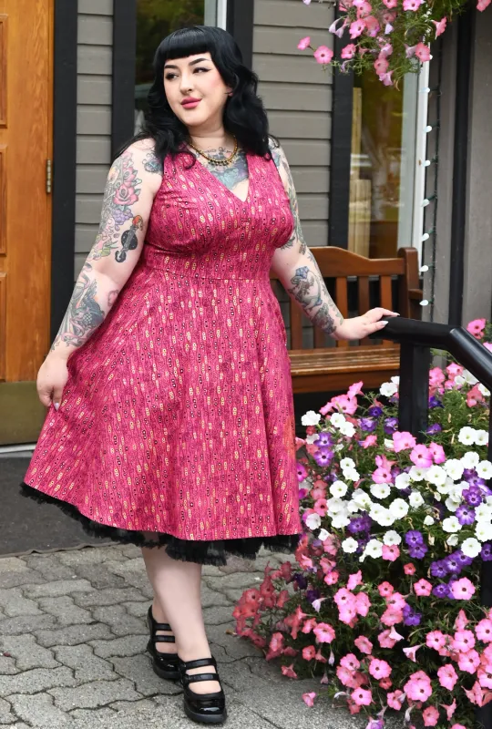 Norma - Wiggle Room - Abstract Retro Dress sold by Cherry Velvet