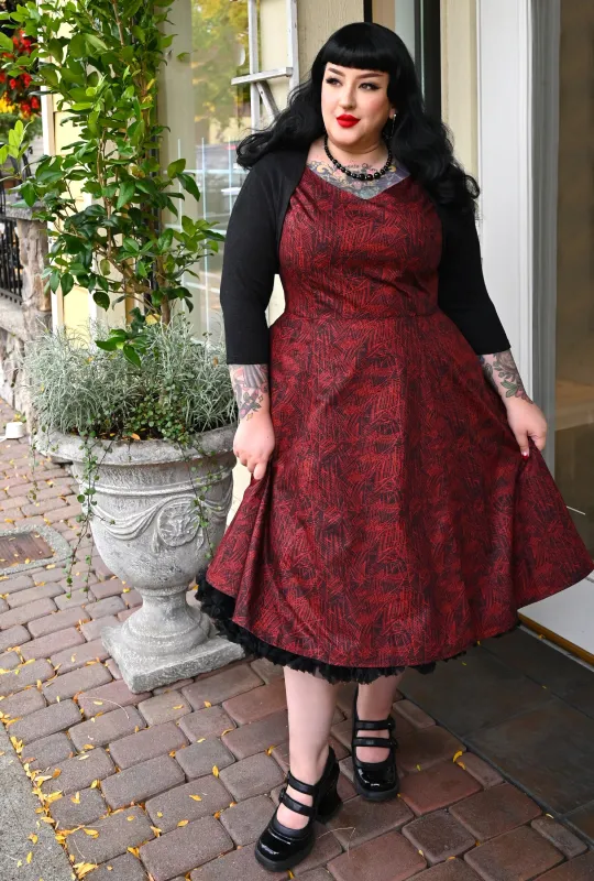 Yvonne - Etch a Dress - Abstract Leaf Print made by Cherry Velvet