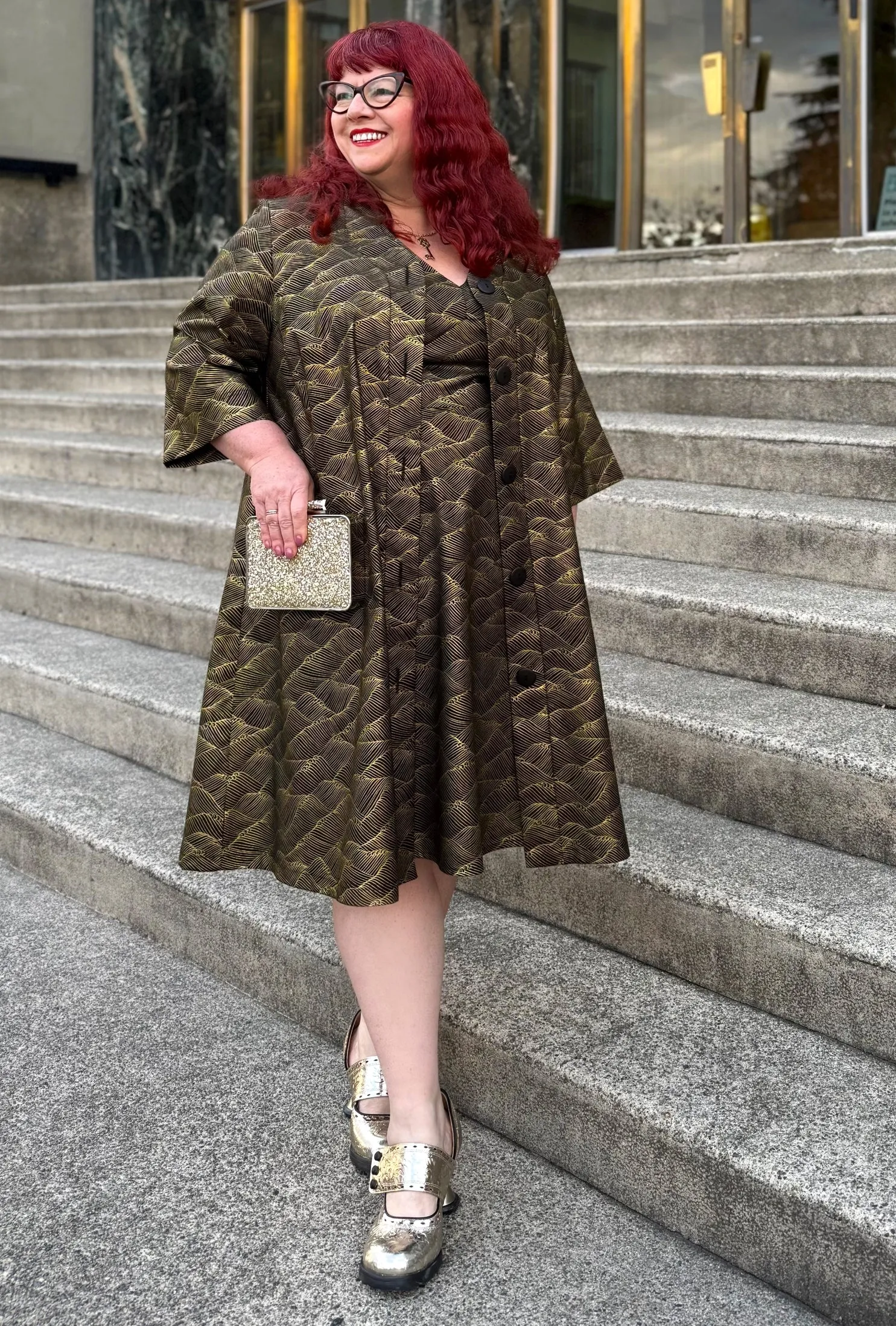 Kate - Gilded Tide - Retro Coat Dress sold by Cherry Velvet