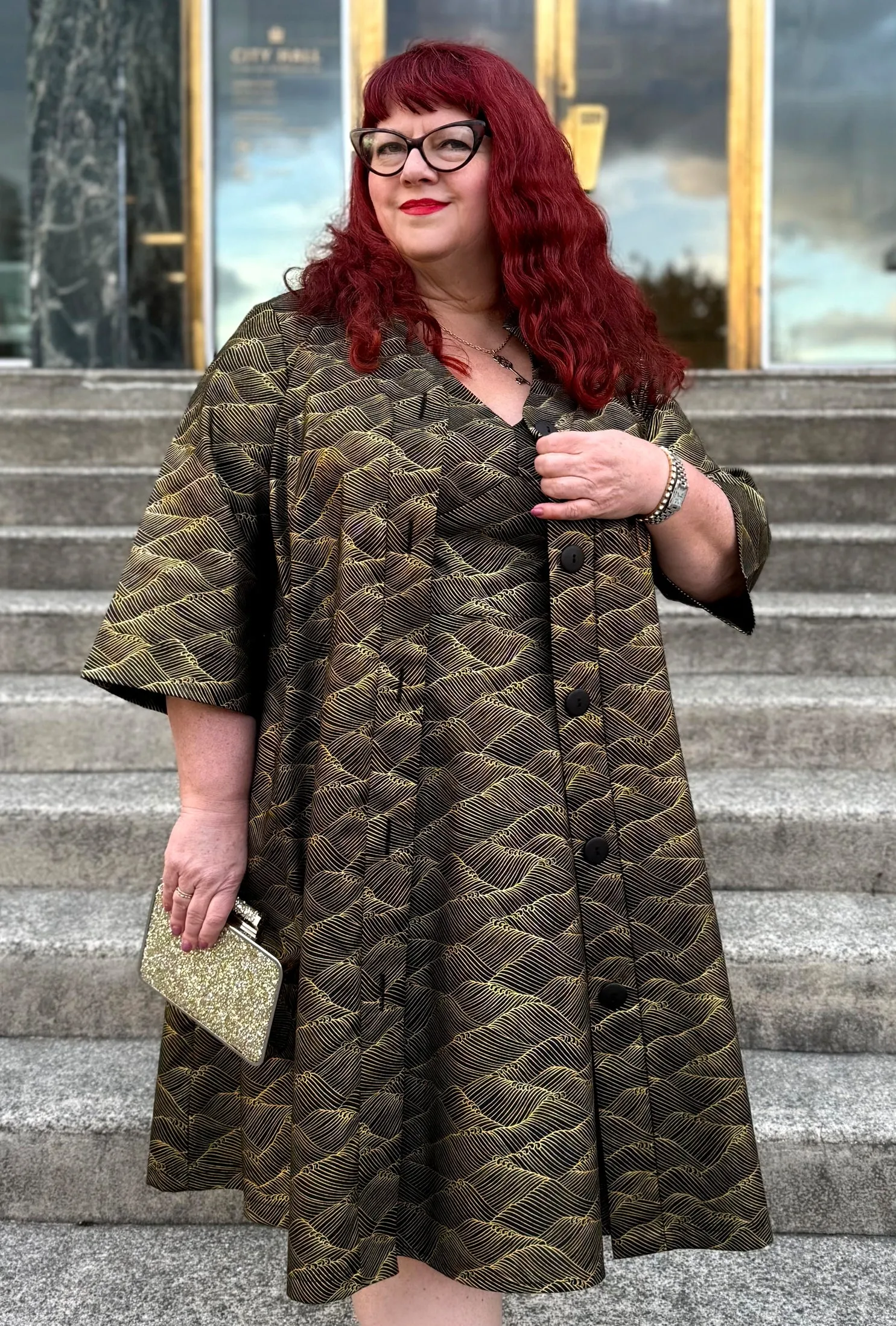 Kate - Gilded Tide - Retro Coat Dress sold by Cherry Velvet product image thumbnail 3
