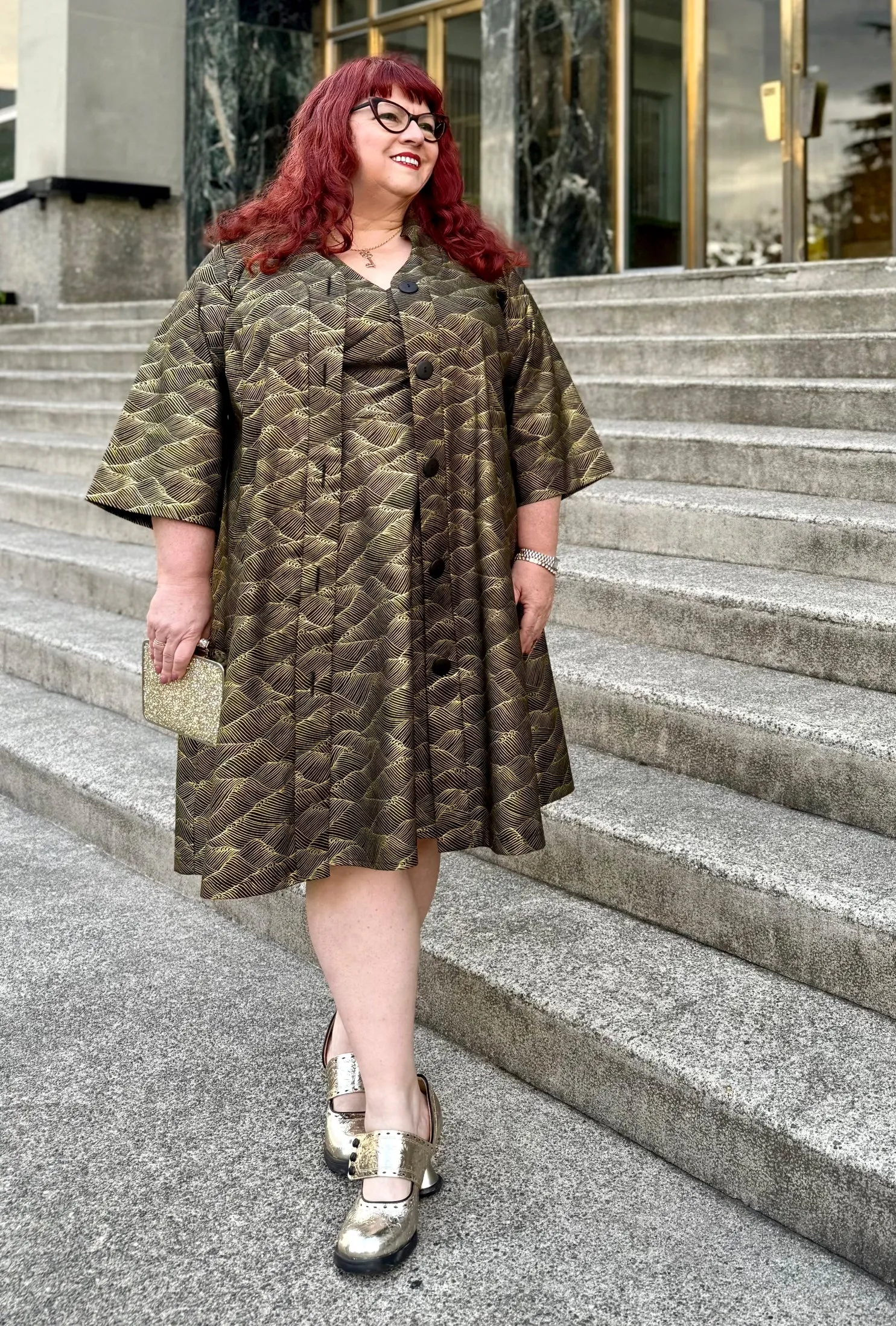 Kate - Gilded Tide - Retro Coat Dress sold by Cherry Velvet product image thumbnail 2