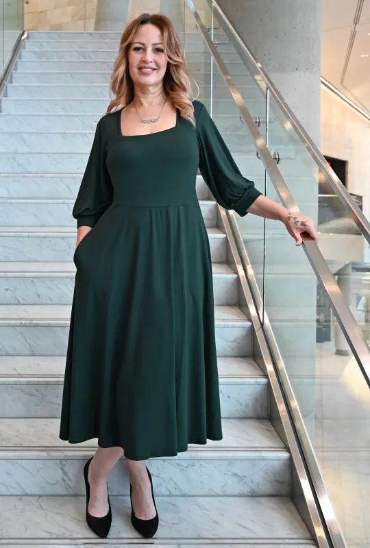 Willow Midi Dress - Rainforest Sustainable Bamboo Knit sold by Cherry Velvet