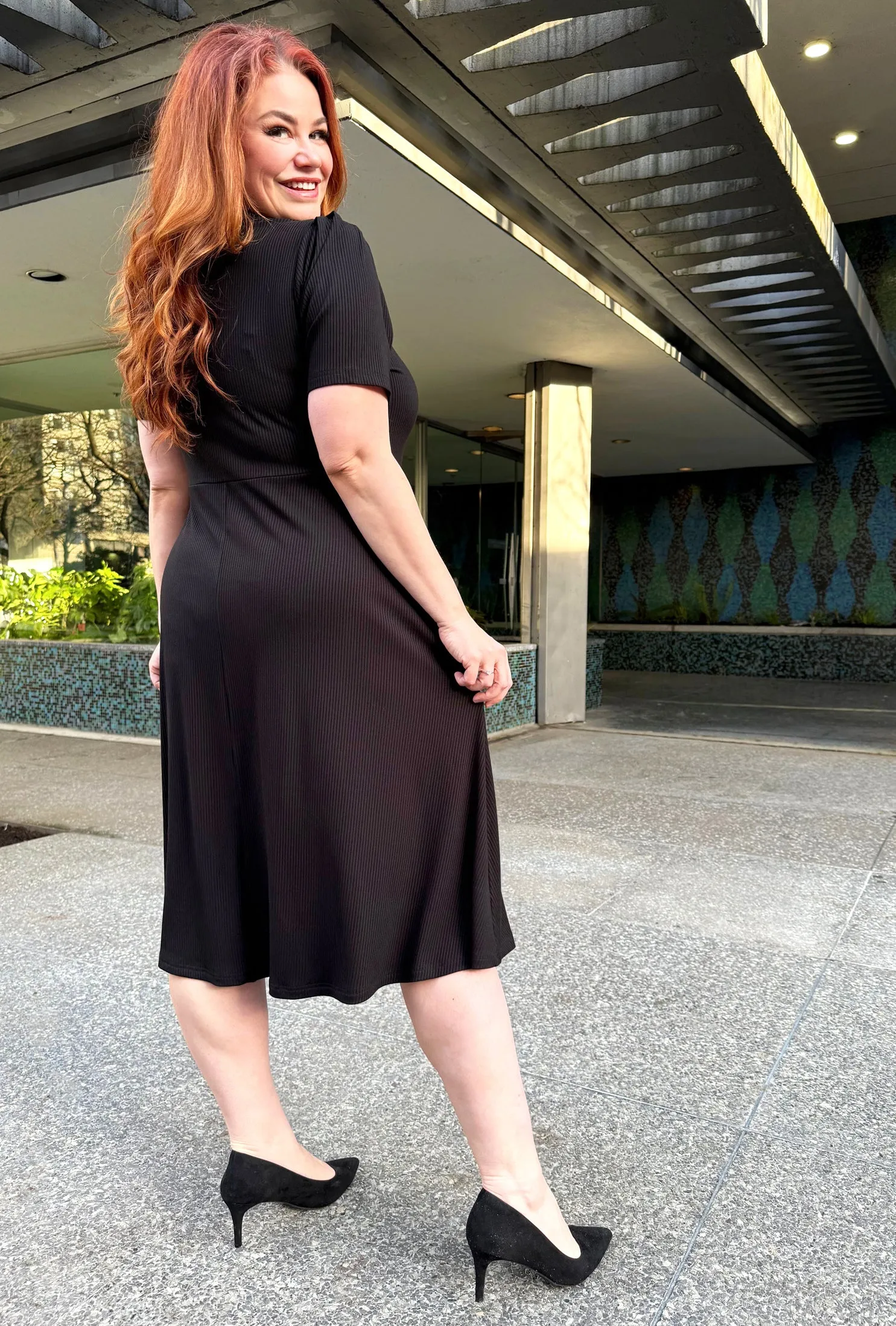 Thistle Midi Dress - Black Rib Knit Bamboo sold by Cherry Velvet product image thumbnail 5