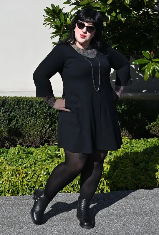 Robin Tunic Dress - Black Bamboo Knit sold by Cherry Velvet