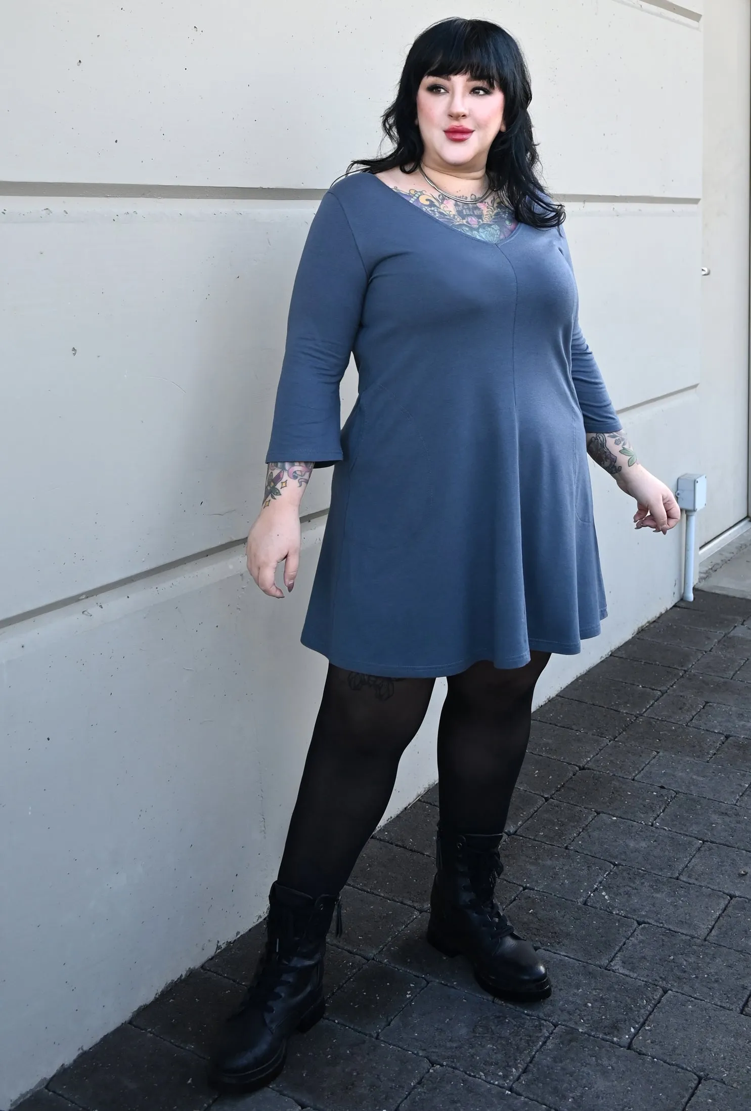 Robin Tunic Dress - Slate Bamboo Knit sold by Cherry Velvet product image thumbnail 5