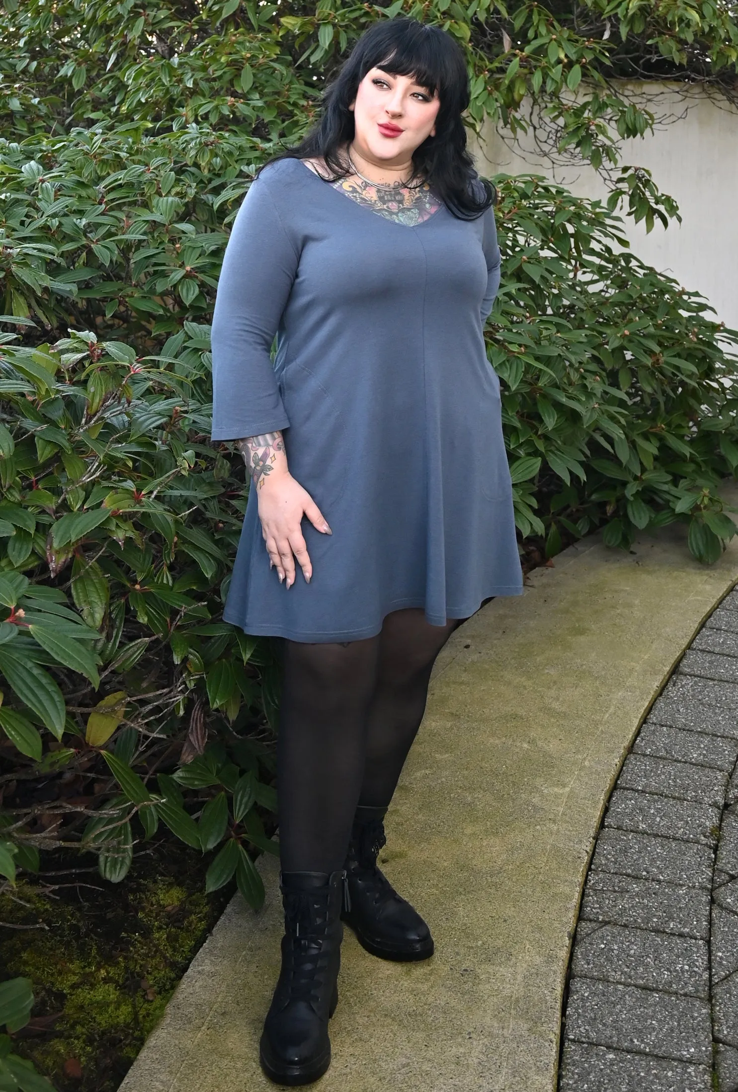 Robin Tunic Dress - Slate Bamboo Knit sold by Cherry Velvet product image thumbnail 3