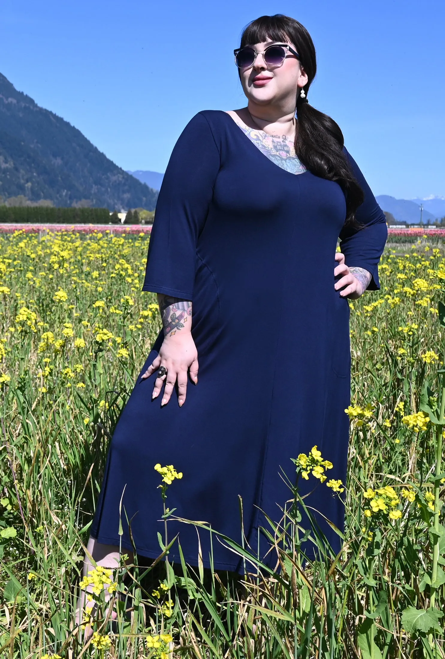 Weekend Dress - Navy Bamboo Knit sold by Cherry Velvet product image thumbnail 2