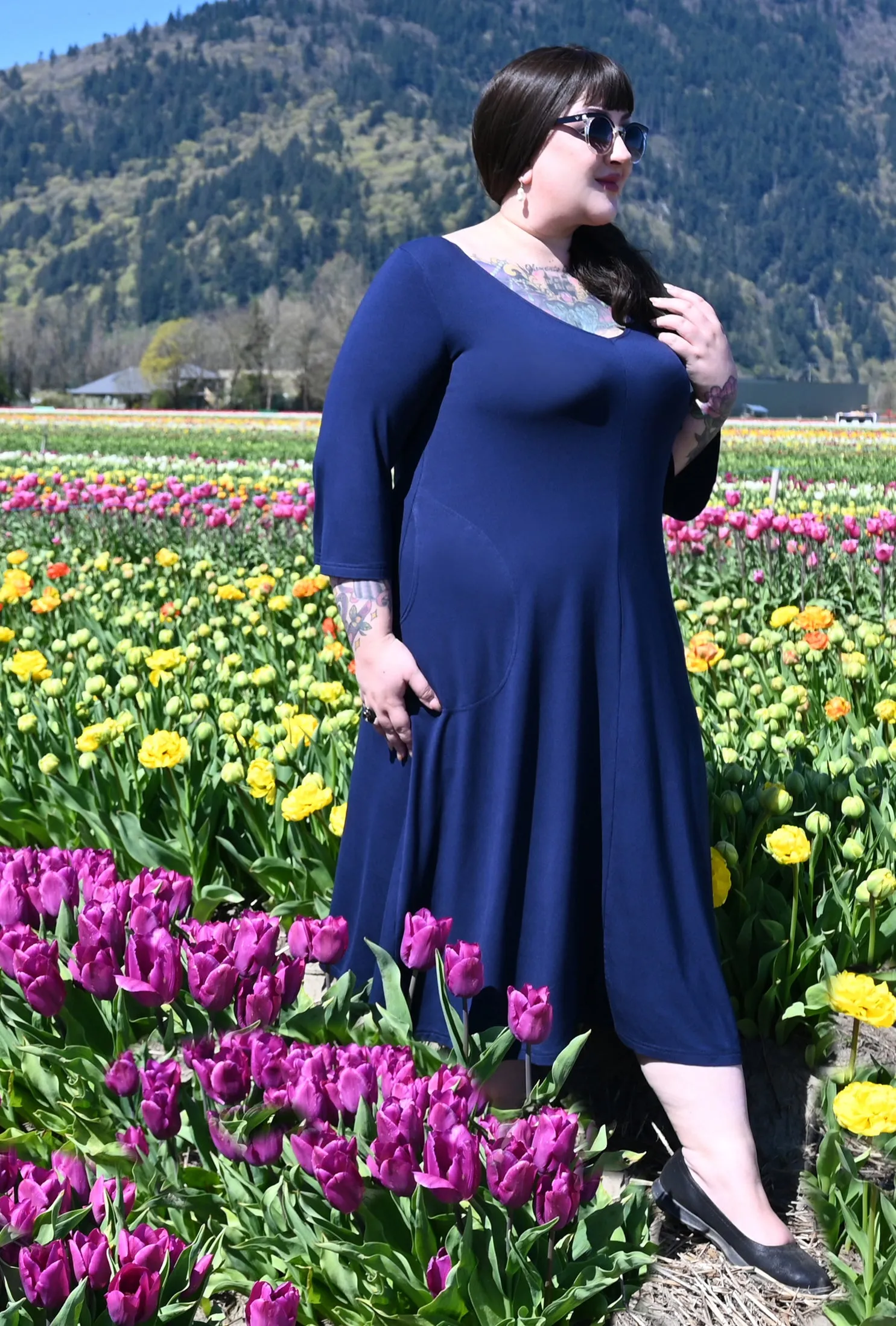 Weekend Dress - Navy Bamboo Knit sold by Cherry Velvet product image thumbnail 3