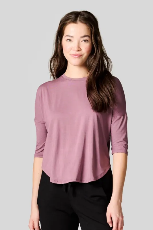 Ainsley Tee in Iced Mauve sold by Daub & Design