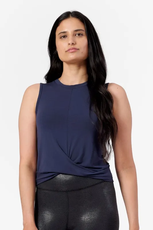Leilani Tank in Navy sold by Daub & Design