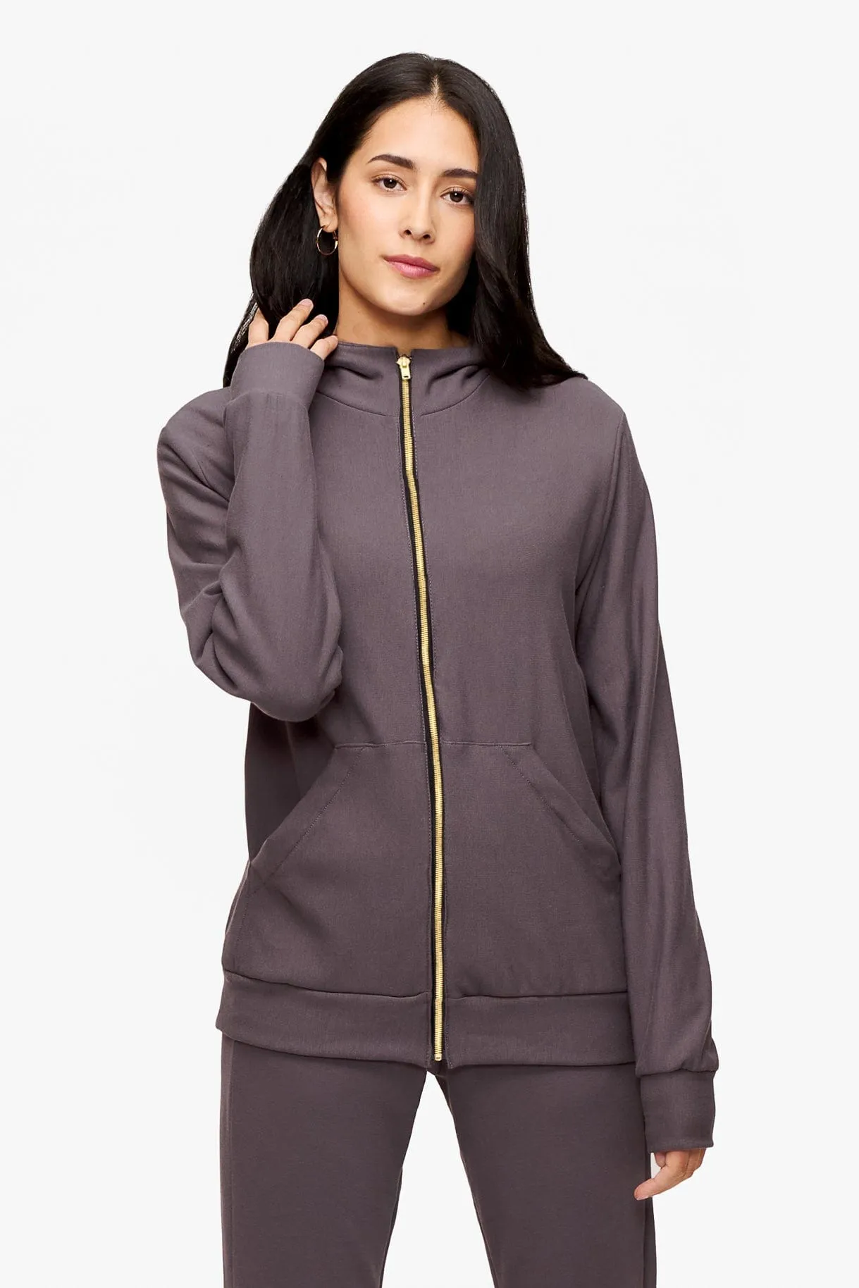 Freedom Full Zip Hoodie in Sparrow sold by Daub & Design