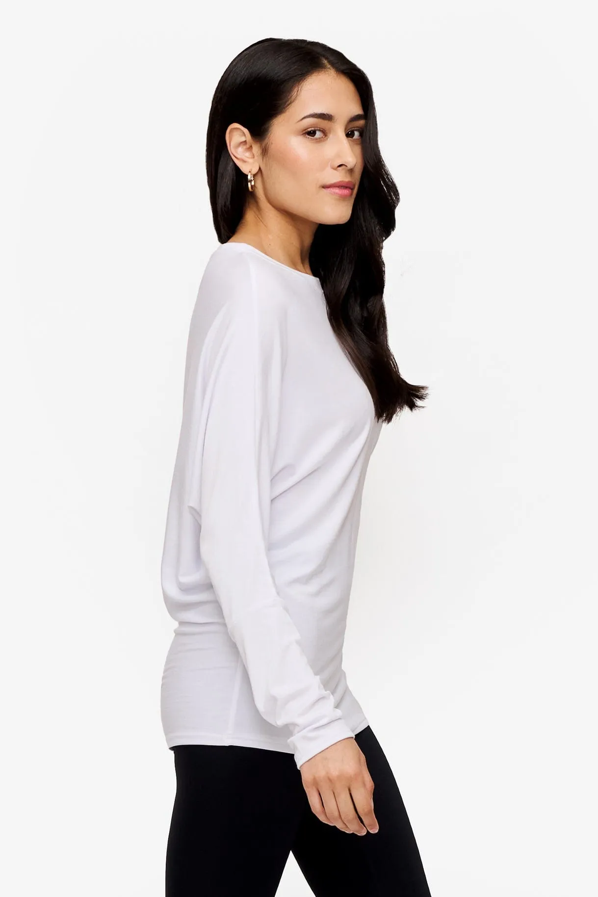 Dolman Longsleeve in White sold by Daub & Design product image thumbnail 2