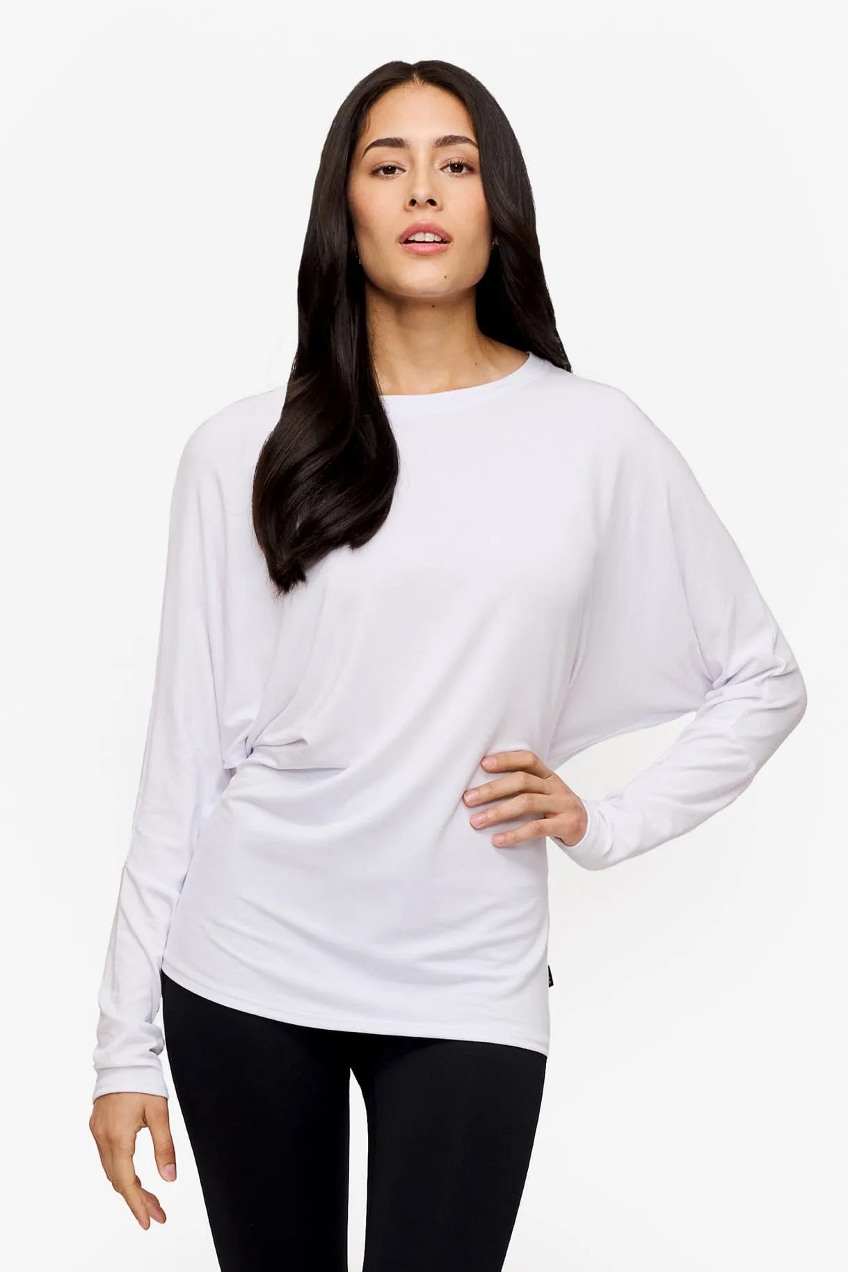 Dolman Longsleeve in White sold by Daub & Design