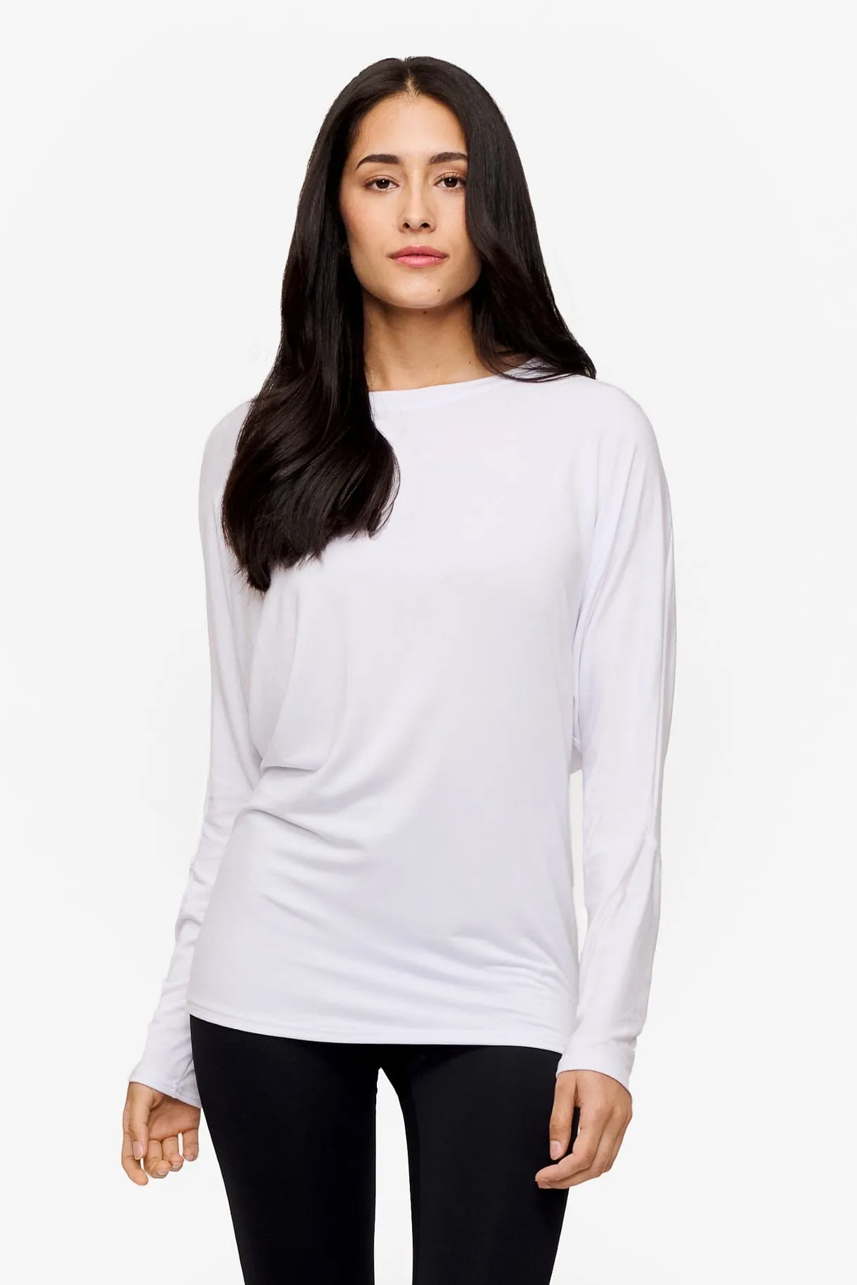 Dolman Longsleeve in White sold by Daub & Design product image thumbnail 3