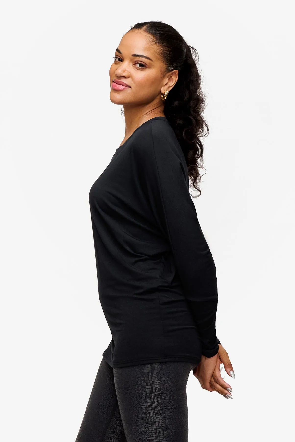 Dolman Longsleeve in Black sold by Daub & Design product image thumbnail 2