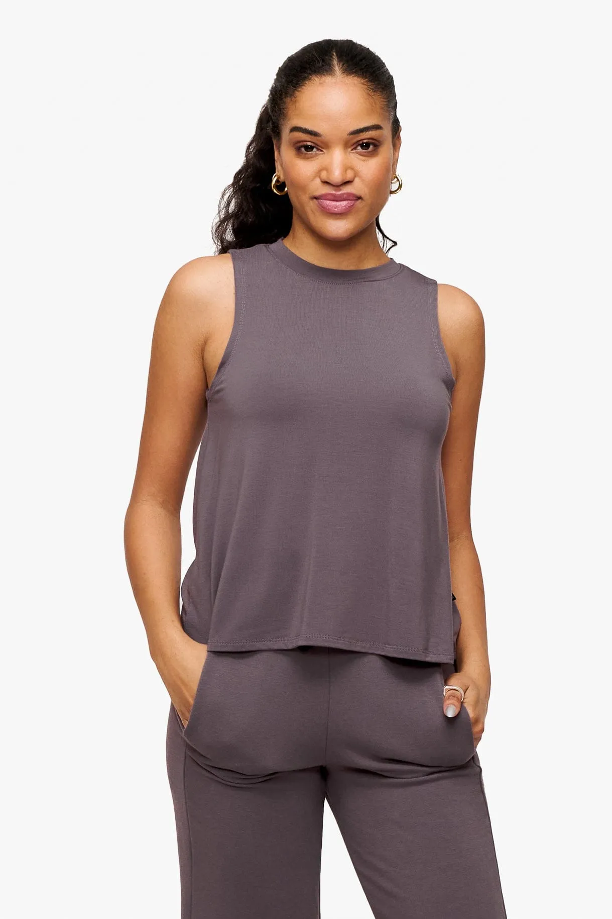 Maia Tank in Sparrow sold by Daub & Design