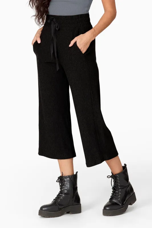 Freedom Wide Leg Crop in Black sold by Daub & Design