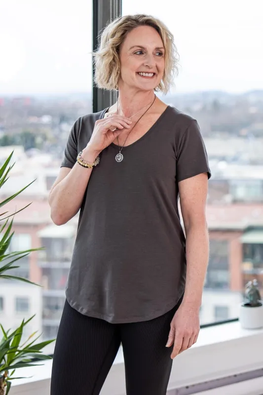 Avery Tee in Stone sold by Daub & Design