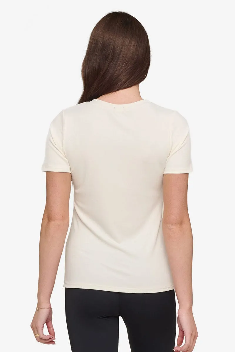 Ribbed Tee in Ivory sold by Daub & Design product image thumbnail 4